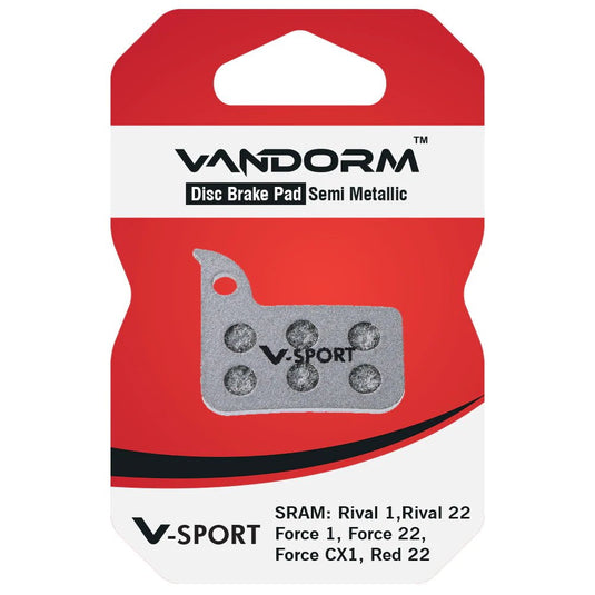 Vandorm V-SPORT Semi Metalic Disc Brake Pads - Sram Rival, Force, Red