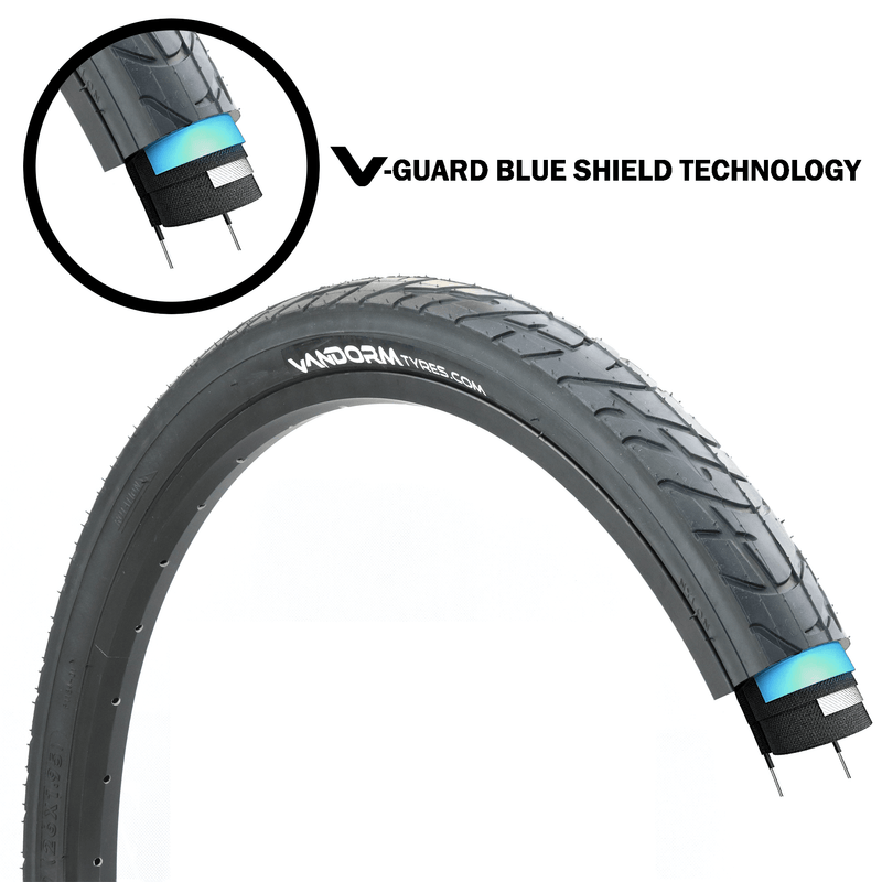 Load image into Gallery viewer, Vandorm Wind Mountain Bike Slick Tyre - 26&quot; x 2.10&quot; - PUNCTURE PROTECTION
