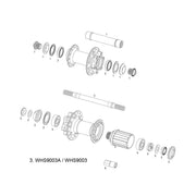 Sram Axle Assy For X9 V2 Hub Rear: