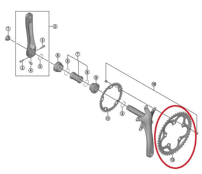 Shimano Spares FC-RS400 Chainring 50T-F