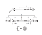 Shimano Spares HB-3500 complete hub axle 108 mm