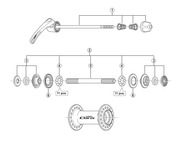 Shimano Spares HB-2400 complete quick release; 129 mm
