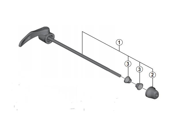Shimano Spares FH-5800 complete quick release; 163 mm