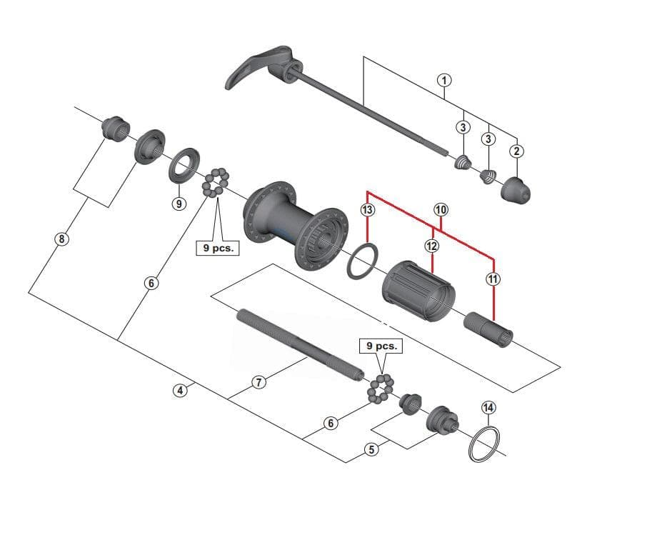 Shimano Spares 105 FH-5800 Complete Freewheel Body - Y31F98070