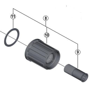 Shimano Spares FH-M4050 complete freewheel body with fixing bolt