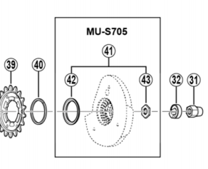 Shimano MU-S705 Motor unit seal and lock nut