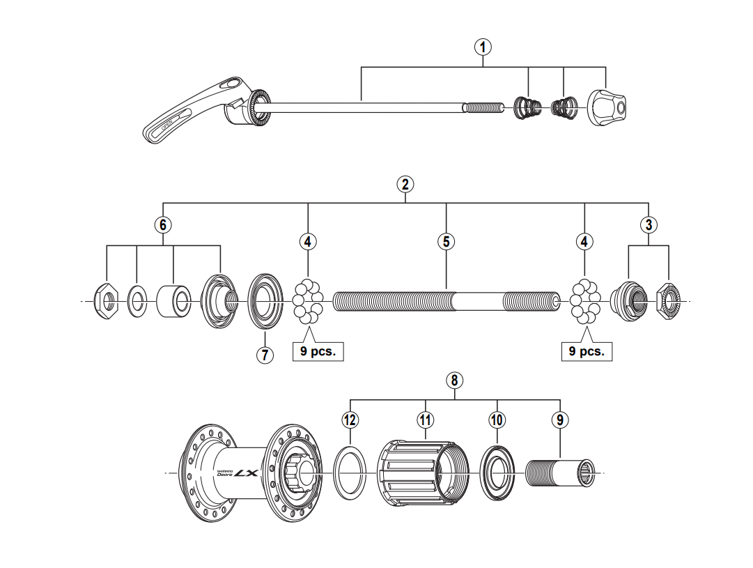 Shimano Spares FH-T660 complete freewheel body