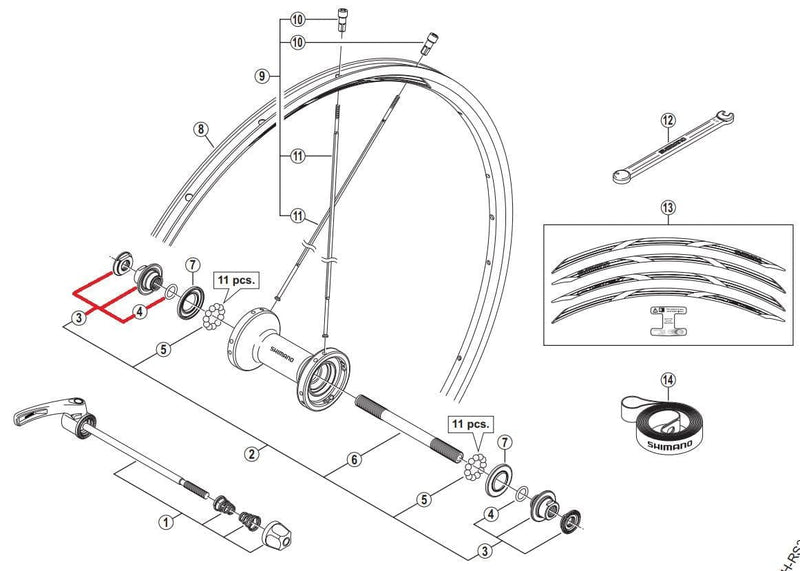 Load image into Gallery viewer, Shimano WH-RS21-CL-F Lock Nut Unit - Y49U98020
