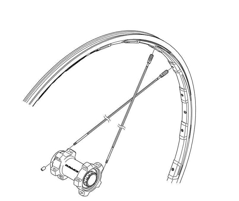 Load image into Gallery viewer, Shimano Dura-Ace WH-9000-C24-TL-R Left Hand Spoke With Plug And Washer - 305mm - Y4T398020
