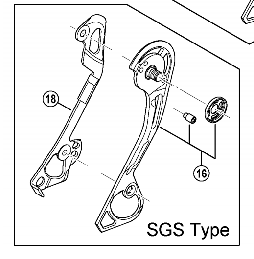 Shimano Spares RD-M615 outer plate assembly; black; SGS type