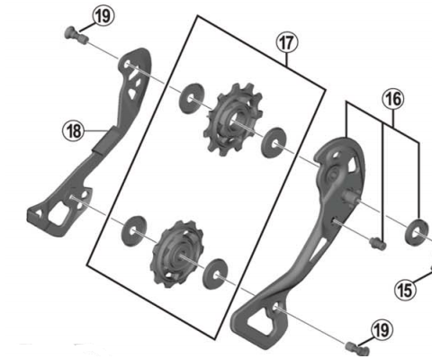 Shimano Spares RD-M9000 XTR Inner plate; GS type