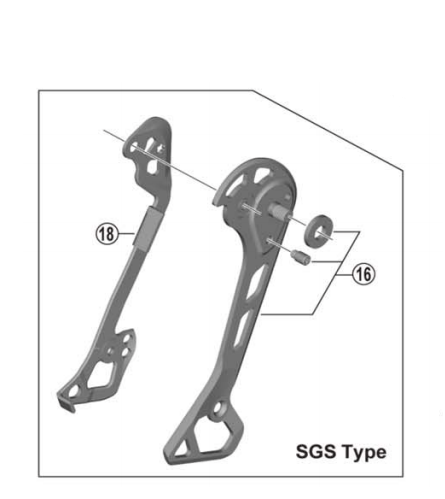 Shimano Spares RD-M8000 outer plate assembly; SGS-type