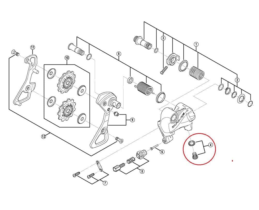 Shimano Dura-Ace RD-9000 Cable Fixing Bolt And Plate - Y5XX98030