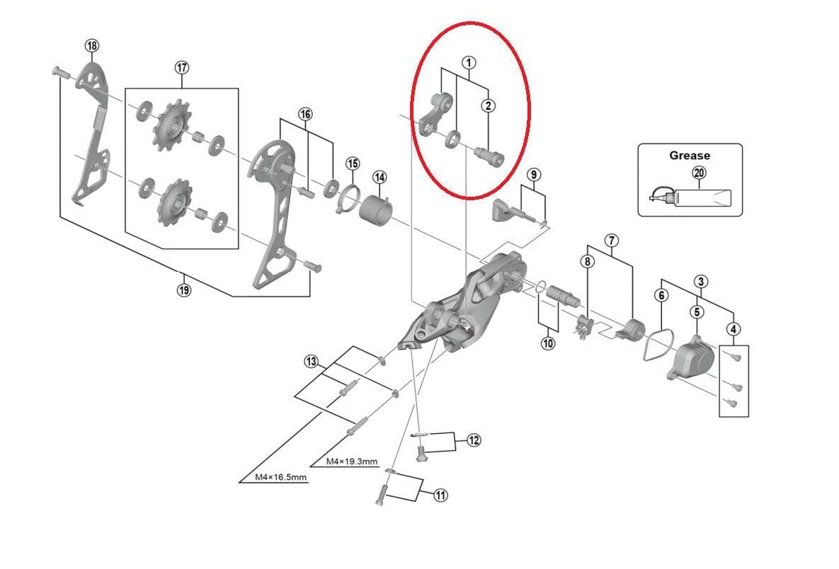 Shimano SLX RD-M7000-11 Bracket axle Unit For Normal Type - Y5YX98020