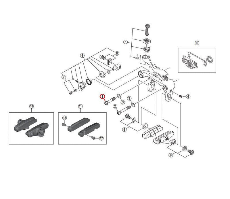 Load image into Gallery viewer, Shimano Ultegra BR-6810-RS Fixing Bolt Y - M6 x 28.9mm - 8F9 0200
