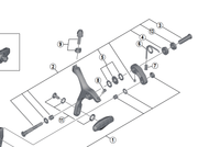 Shimano Spares BR-4700 front pivot assembly bolt 50.4 mm; pivot nut 32.0 mm