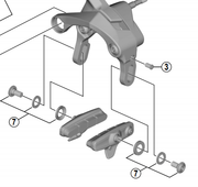 Shimano Spares BR-R9100 shoe fixing bolt unit; M5 x 11.2 mm