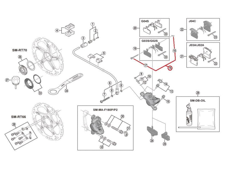 Load image into Gallery viewer, Shimano SLX BR-M7000 Pad Axle And Snap Ring - Y8WW98010
