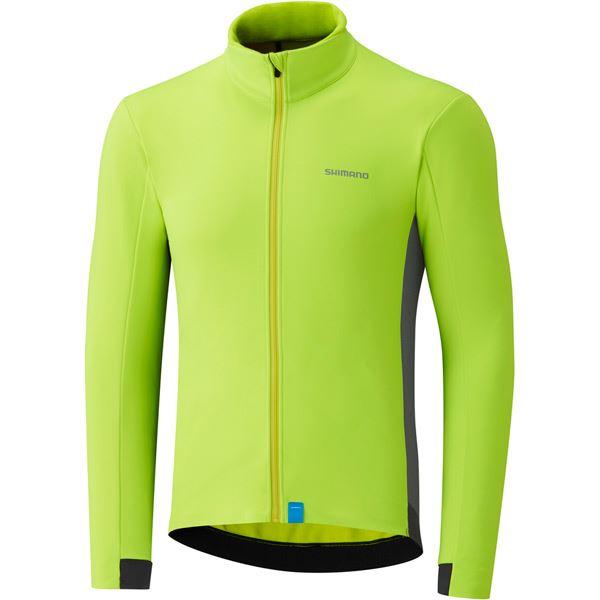 Load image into Gallery viewer, Shimano Clothing Men&#39;s Wind Jersey; Neon Yellow; Size S
