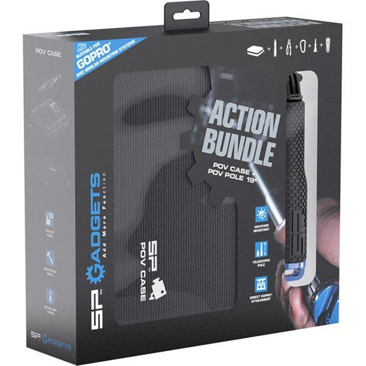 SP Gadgets Action Bundle - POV case and POV Pole 19 for action cameras - Black