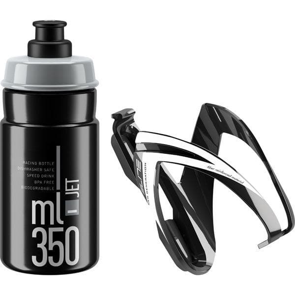 Load image into Gallery viewer, Elite Ceo Jet youth bottle kit includes cage and 66 mm; 350 ml bottle black

