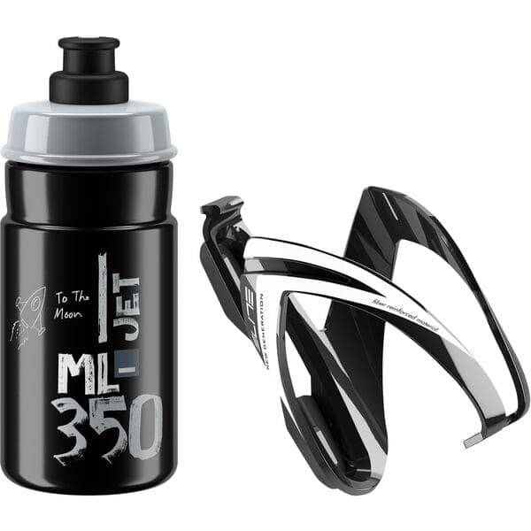 Load image into Gallery viewer, Elite Ceo Jet youth bottle kit includes cage and 66 mm; 350 ml bottle black
