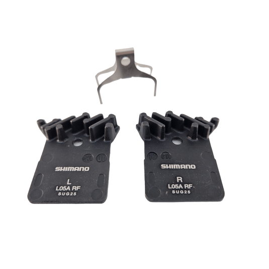 Shimano Dura Ace L05A-RF Alloy Backed Disc Brake Pads with Spring & Cooling Fins - Resin