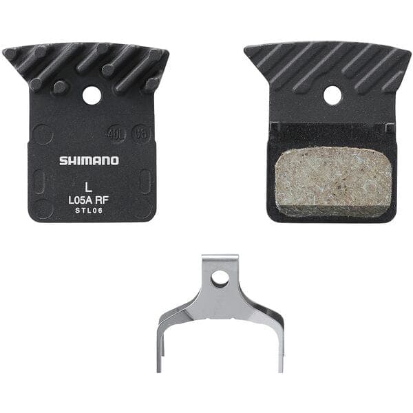 Shimano Dura Ace L05A-RF Alloy Backed Disc Brake Pads with Spring & Cooling Fins - Resin