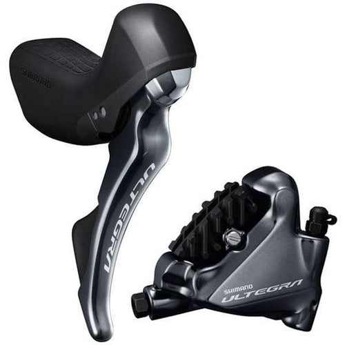 Shimano Ultegra ST-R8020 bled hydraulic disc; mechanical STI set; flat mount calliper; LH rear