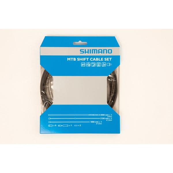 Load image into Gallery viewer, Shimano Spares MTB gear cable set; stainless steel inner wire; black
