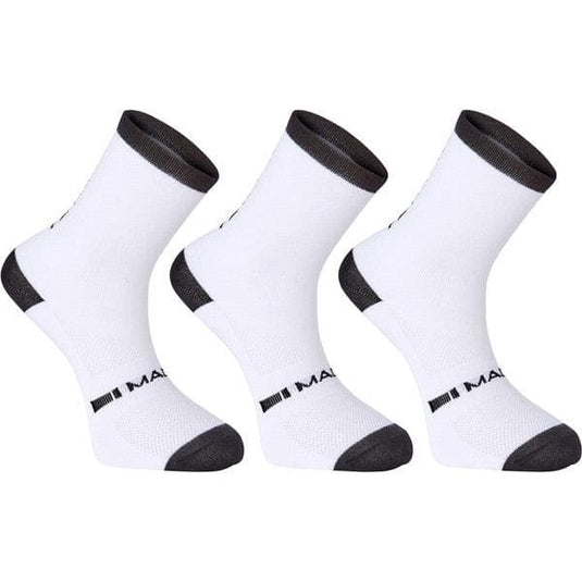 Madison Freewheel coolmax mid sock triple pack - white - large 43-45