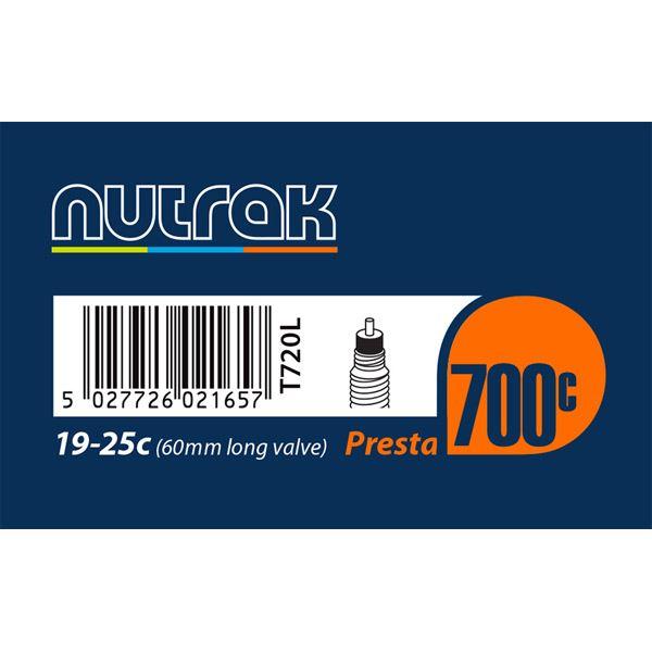 Nutrak 700 x 19 - 25C Presta 60 mm long valve inner tube