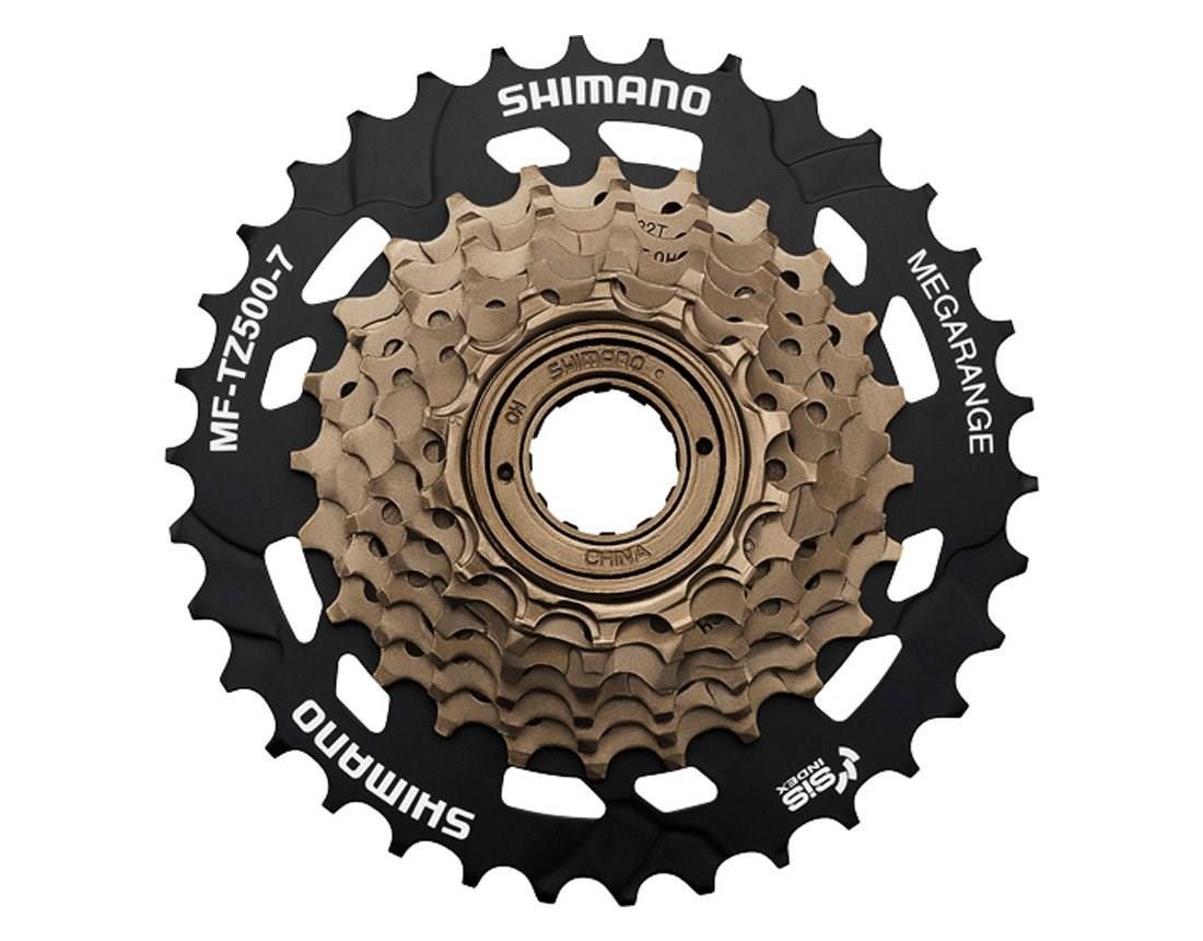 Shimano Tourney / TY MF-TZ500 7-speed multiple freewheel; 14-34 tooth