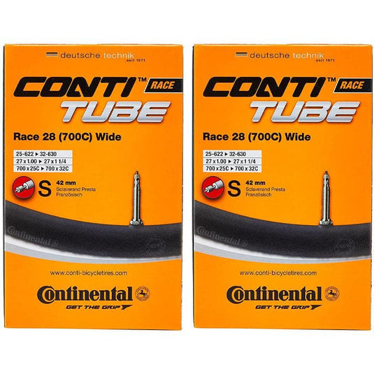 2x Continental Race 28 Wide Inner Tubes 700 x25-32c with 42mm Presta Valve - 181931