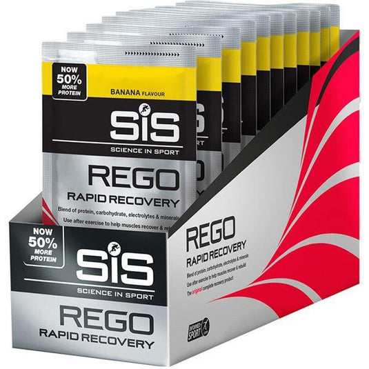 Science In Sport REGO Rapid Recovery drink powder - box of 18 sachets - banana