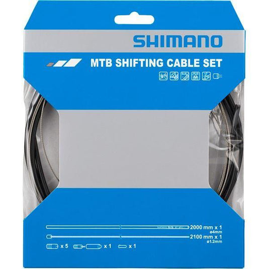 Shimano Spares MTB gear cable set for rear only; stainless steel inner; black