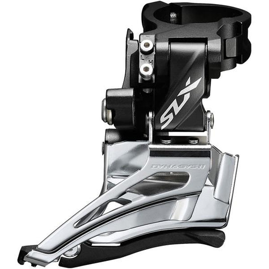 Shimano SLX SLX M7025-H double 11-speed front derailleur; high clamp; down swing; dual-pull