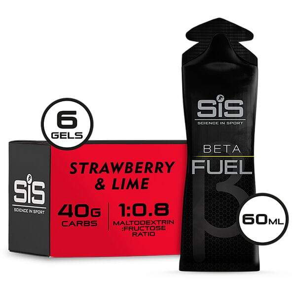 Load image into Gallery viewer, Science In Sport Beta Fuel Energy Gel - box of 6 gels - strawberry and lime
