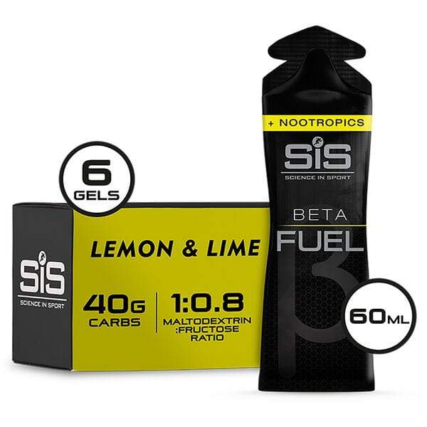 Load image into Gallery viewer, Science In Sport Beta Fuel Energy Gel +Nootropics - box of 30 gels - lemon and lime
