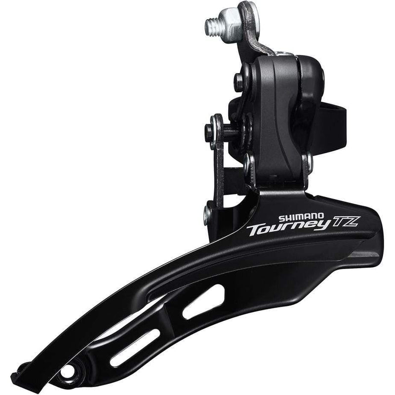 Load image into Gallery viewer, Shimano Tourney / TY FD-TZ510 6-speed MTB front derailleur; down swing; down pull; 31.8mm; 66-69; 48T
