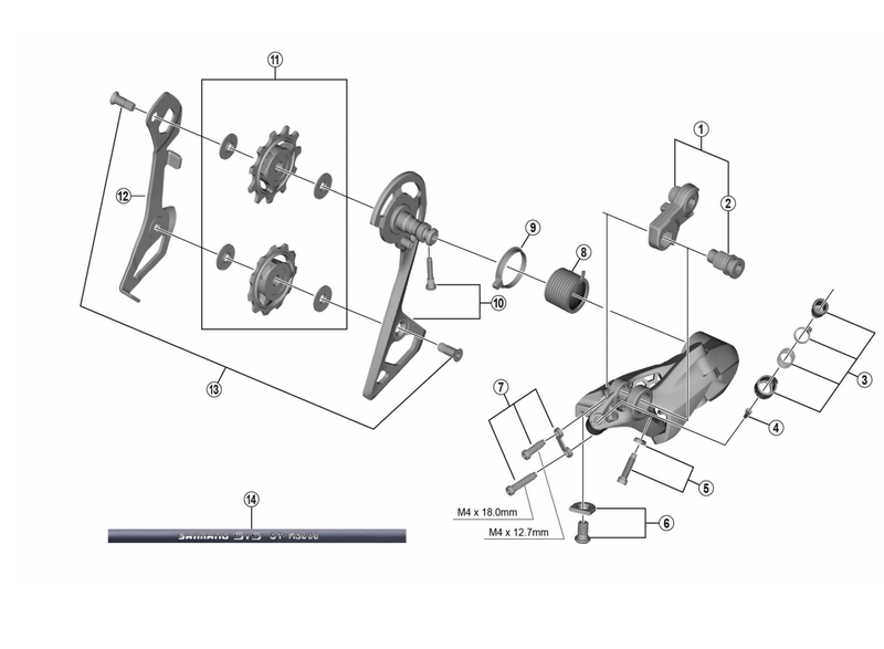 Load image into Gallery viewer, Shimano Spares RD-R8000 outer plate and fixing bolt; SS type
