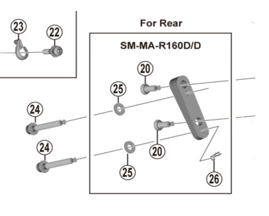 Shimano Spares BR-R9170 calliper fixing bolt C for 30 mm rear mount thickness