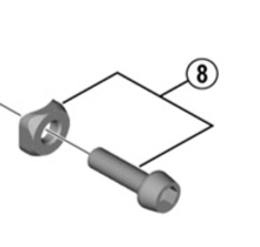 Shimano Spares FD-R9100 clamp bolt and radius washer; M5 x 15 mm