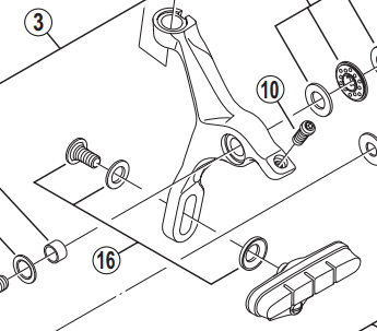Shimano Spares BR-6700 shoe fixing bolt unit; M5 x 11.2 mm