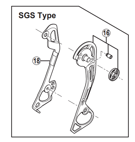 Shimano Spares RD-M675 outer plate assembly; SGS-type