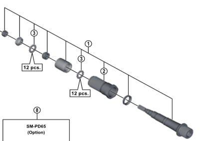 Shimano Spares PD-5800 pedal axle assembly; left hand