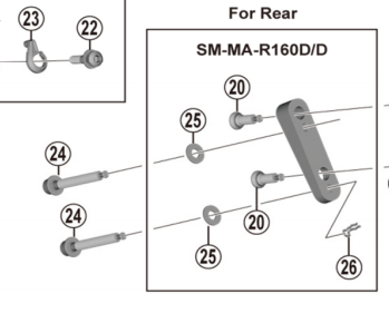 Shimano Spares BR-R9170 calliper fixing bolt C for 20 mm rear mount thickness