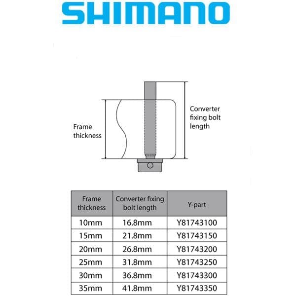 Shimano Spares Flat mount calliper to flat mount frame fixing bolt C; for 25mm frame; 38mm bolt