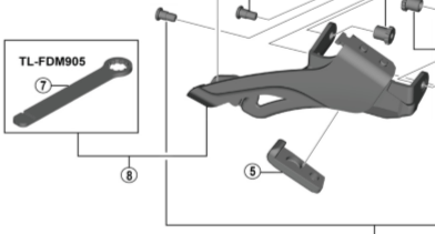 Shimano FD-M9070 chain guide assembly and TLFDM905