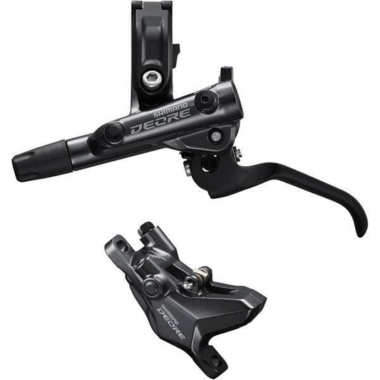 Shimano Deore BR-M6100/BL-M6100 Deore bled brake lever/post mount 2 pot calliper; rear left